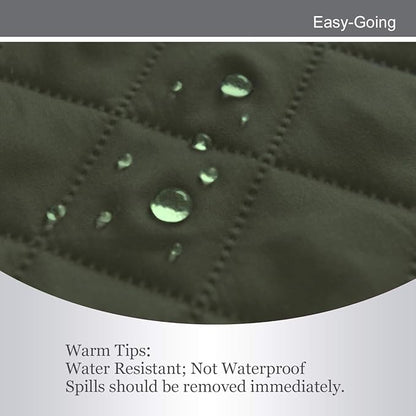 Easy-Going 4 Seater Sofa Slipcover Reversible Sofa Cover Water Resistant Couch Cover with Foam Sticks Elastic Straps Furniture Protector for Pets Children Dog Cat (XX-Large, Army Green/Beige)