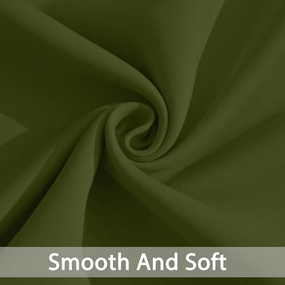 Yakamok Olive Green Blackout Curtains-Room Darkening Green Thermal Insulated Grommet Set of 2 Drapes for Bedroom Living Room, 52W x 72L,2 Panels