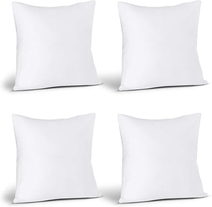 Utopia Bedding Throw Pillows (Set of 4, White) – 16 x 16 Inches Down Alternative Pillows for Bed, Sofa, and Couch - Fluffy Decorative Stuffer Pillow for Indoors & Outdoors