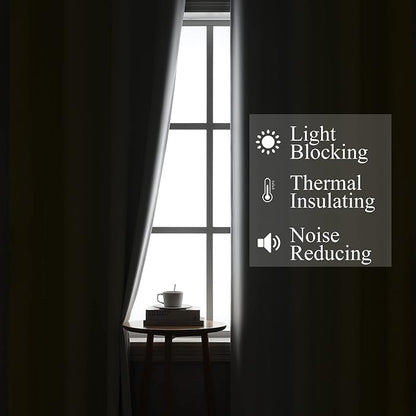 Estelar Textiler Yellow and Greyish White Ombre Blackout Curtains 45 Inch Length 2 Panels, Full Room Darkening Gradient Drapes for Kitchen,Thermal Insulated Grommet Short Curtains for Bathroom,42Wx45L