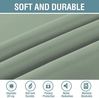 H.VERSAILTEX Blackout Curtain for Living Room Thermal Insulated Window Treatment Curtain Extra Long 84 inch Length Energy Saving Solid Grommet Top Blackout Drape, One Panel, Sea Grass, 52" W x 84" L