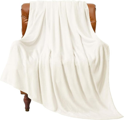 BEDELITE Fleece Blanket Cream Throw Blanket for Couch & Bed, Luxury Plush Cozy Fuzzy Blanket 50" x 70", Super Soft Warm Lightweight Fall Throw Blanket for Travel Camping