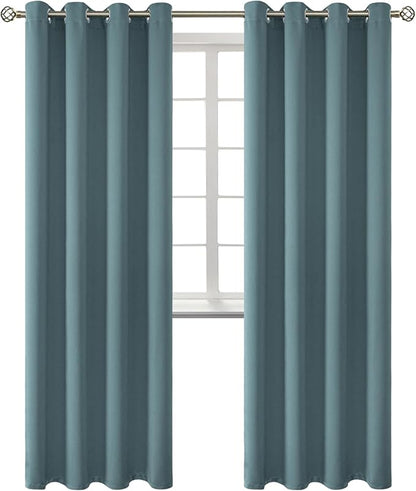 BGment Room Darkening Curtains 84 Inches Long - Grommet Thermal Insulated Drapes Window Treatment Curtains for Bedroom, 2 Panels, 52 x 84 Inch, Stone Blue