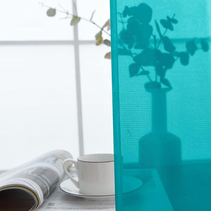 SpaceDresser Sheer Voile Window Treatment Rod Pocket Curtain Panels for Kitchen Bedroom Living Room Drapes Sunlight Filtering Privacy Semi Home Decor Assorted (Peacock Blue, 52 W x 45 L)