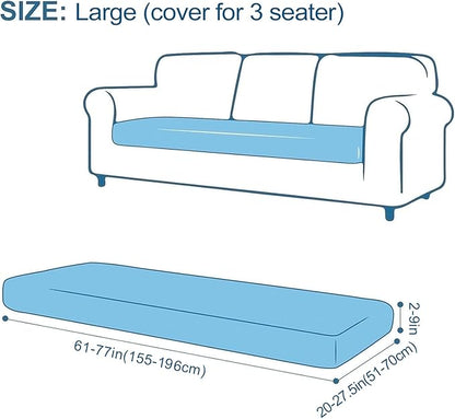 Smiry Printed Couch Cushion Covers, Stretch Soft Couch Covers for Sofa, Washable Non-Slip Sofa Slipcover Furniture Protector for Indoor and Outdoor (Large, Navy)