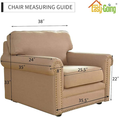 Easy-Going Chair Sofa Slipcover Reversible Sofa Cover Water Resistant Couch Cover Furniture Protector Cover with Elastic Straps for Pets Kids Children Dog Cat (Chair, Brown/Beige)