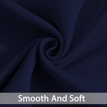 Yakamok Blackout Curtains with Grommet Thermal Insulated Room Darkening Window Drapes for Dedroom, Navy Blue Color, Set of 2, W52 x L72