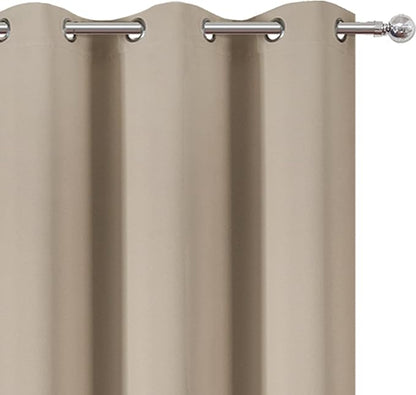 LEMOMO Khaki Blackout Curtains 42 x 54 Inch Length Set of 2 Panels Grommet Bedroom Curtains for Living Room