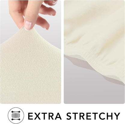 PureFit Super Stretch Sofa Slipcover – Spandex Non Slip Soft Couch Sofa Cover, Washable Furniture Protector with Non Skid Foam and Elastic Bottom for Kids, Pets (Oversized, Ivory)