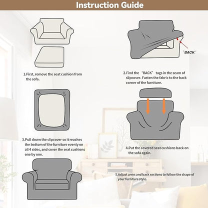 WEERRW Velvet Stretch Chair Sofa Slipcover - 2 Pieces Luxury Soft Velvet Plush Couch Cover Furniture Protector with Elastic Bottom for Pets, Machine Washable, Light Blue, Small
