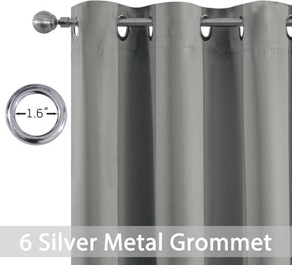 Yakamok Dove Grey Room Darking 84 Inch Length 2 Panel Sets for Livingroom Dining Room Darkening Thermal Insulated Bay Window Hotel Modern Elegant Black Out Sunblock Curtins/Bedroom,38 x 84 Inches
