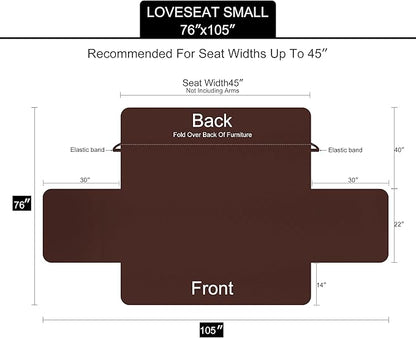 U-NICE HOME Loveseat Sofa Cover Reversible Couch Covers for 2 Cushion Couch for Dogs Furniture Protector Cover with Elastic Straps Water Resistant(Loveseat Small, White/White)