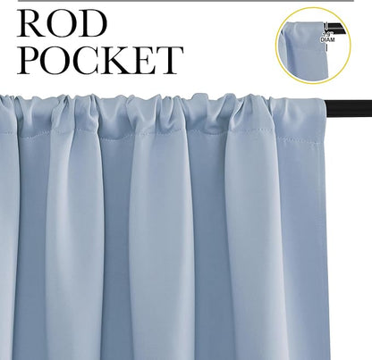 NICETOWN RV Blackout Curtains for Camper Windows, Vintage Blue, 29" Wide by 50" Long, 2 PCs, Short Blackout Curtains & Drapes, Thermal Insulated Blackout Curtain Panels for Kids Room, Play Room