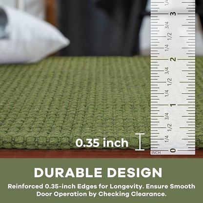 KOZYFLY Runners for Hallways 2x7 ft Washable Kitchen Runner Non Slip Rubber Backed Hall Runners Cotton Entryway Runner Rugs Floor Carpet for Indoor Backdoor Bedroom Kitchen, Bright Green/Earthy Green