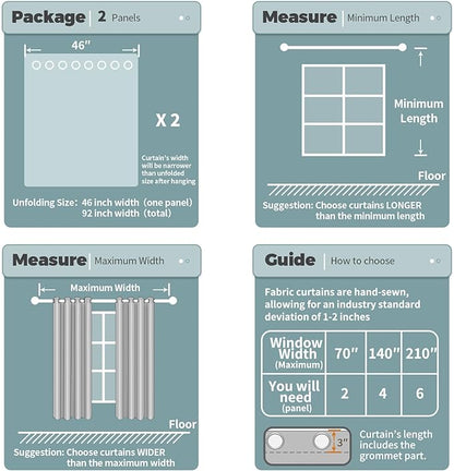 BGment Blackout Curtains 54 Inch Length 2 Panels Set, Dark Grey Room Darkening Curtains Black Out Thermal Grommet Curtains for Bedroom, 2 Panels, Each 46 x 54 Inch, Dark Grey