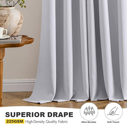 MIULEE Short Curtains for Windows - Greyish White Blackout Half Window Curtains Thermal Insulated Privacy Drapes for Kitchen Bedroom Bathroom Grommet Top Small Basement Tiers W40 x L36 Inch 2 Panels