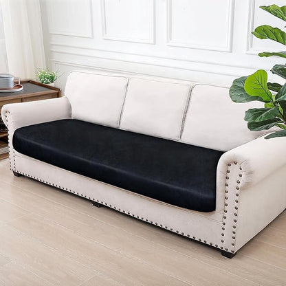 Leather Look Couch Cushion Covers Sofa Seat Slipcovers Sets Couches Furniture Protector for Sectional Armchair Loveseat Pets Kids Stretch Spandex Fabric (1 Cushion Sofa, Navy)