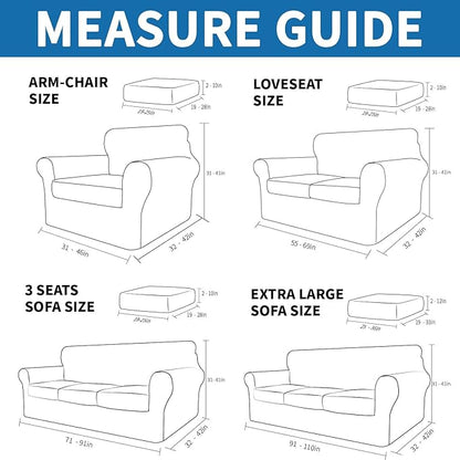 XINEAGE 2026 New 4 Pieces Extra Large Couch Covers for 3 Cushion Sofa Super Stretch Sofa Cover for 3 Large Seat Cushion Universal Slip Cover for Living Room (Dark Gray), 91"-110"(3 Cushions)