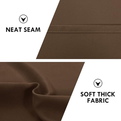 DWCN Blackout Curtains Room Darkening Thermal Insulated Bedroom Curtains Window Curtain Panels, 52 x 84 inches Long, Set of 2 Brown Rod Pocket Drapes