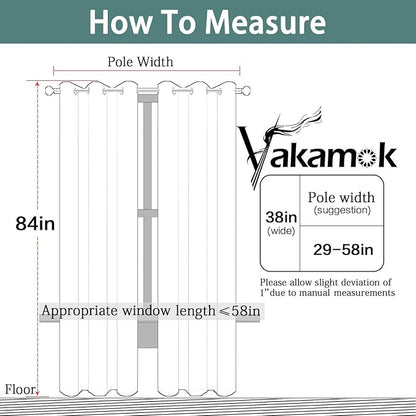 Yakamok Dove Grey Room Darking 84 Inch Length 2 Panel Sets for Livingroom Dining Room Darkening Thermal Insulated Bay Window Hotel Modern Elegant Black Out Sunblock Curtins/Bedroom,38 x 84 Inches