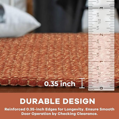 KOZYFLY Runners for Hallways 2x5 ft Washable Kitchen Runner Non Slip Rubber Backed Hall Runners Cotton Entryway Runner Rugs Floor Carpet for Indoor Backdoor Bedroom Kitchen, Orange/Tan