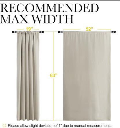 NICETOWN Blackout Curtains for Living Curtains, Room Darkening Window Curtain Panels, Easy-Care Solid Thermal Insulated Draperies/Drapes for Daughter Room (Natural, 2 Panels, 52 by 63)