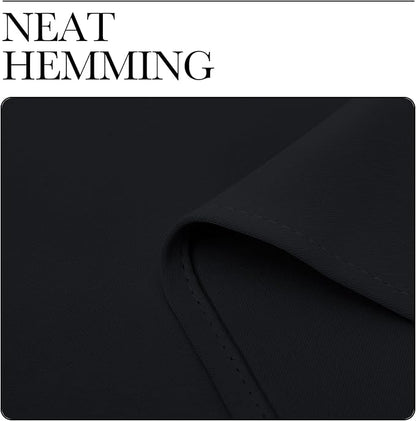 NICETOWN Blackout Curtains Panels for Living Room, 2 Panels, 66 x 80 Inch, Black, 3 Pass Microfiber Noise Reducing Thermal Insulated Solid Ring Top Blackout Window Drapes
