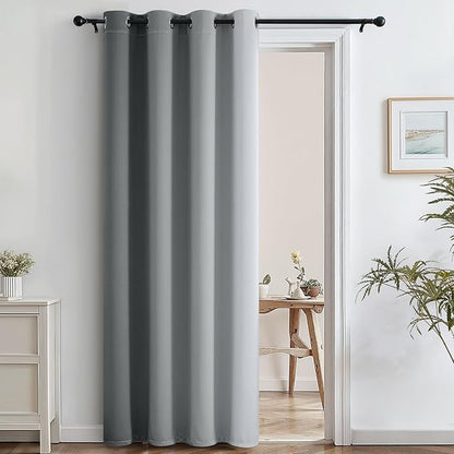 SimpleHome Ombre Room Darkening Curtains 84 inches Length for Bedroom,Grommet Gradient Light Blocking Grey to White Window Curtain for Living Room,1 Panel, 52x84 inches