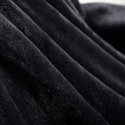 TASTHROW Large Flannel Fleece Throw Blanket, 50×70 Inch - Cozy Lightweight Thick Blanket - All Seasons Suitable for Women, Men and Kids (Two Pack, Black)