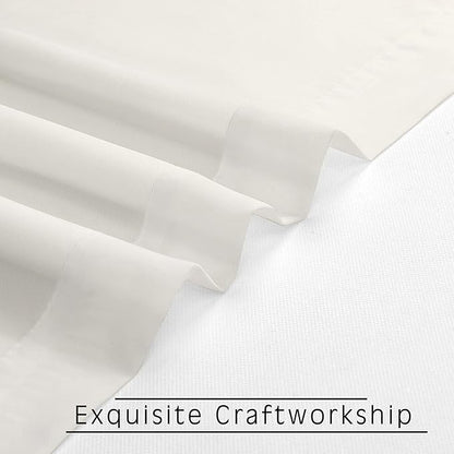 OVZME Ivory Sheer Curtains 84 Inch Length 2 Panels for Bedroom, Elegant Light Filtering Sheer Ivory Curtains Window Treatment for Living Room & Sliding Glass Door, 1 Pair, Each 42Wx84L