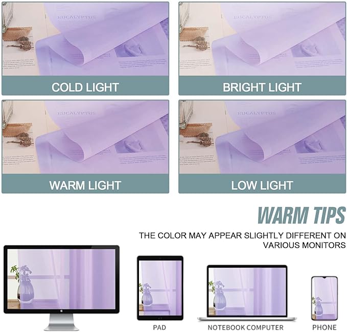 Window Sheer Curtains 45 Inches Length, Voile Short Curtains for Living Room Bedroom, Modern Soft Window Drapes 2 Panels Set, Top Dual Rod Pocket Design, Lavender, 2x42Wx45L Inches