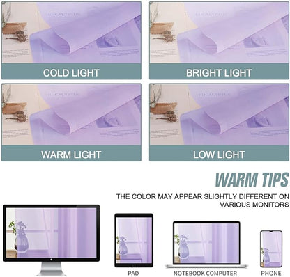 Window Sheer Curtains 45 Inches Length, Voile Short Curtains for Living Room Bedroom, Modern Soft Window Drapes 2 Panels Set, Top Dual Rod Pocket Design, Lavender, 2x42Wx45L Inches