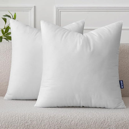 MIULEE Set of 2 Throw Pillow Inserts 24x24 Inches, Non-Woven Decorative Pillow Inserts for Living Room