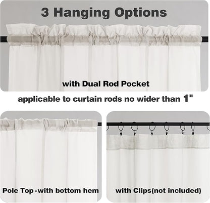 Chyhomenyc Ivory Sheer Curtains 84 Inches Long, Light Filtering Solid Color Window Sheer Curtain Panels, Elegant Rod Pocket Curtains Drapes for Living Room Bedroom, 2 Panels, 42" W x 84" L