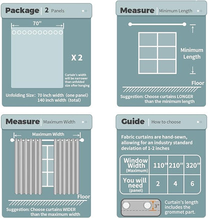 BGment Blackout Curtains - Grommet Thermal Insulated Room Darkening Bedroom and Living Room Curtains, Set of 2 Panels (70 x 84 Inch, Frosty Green)