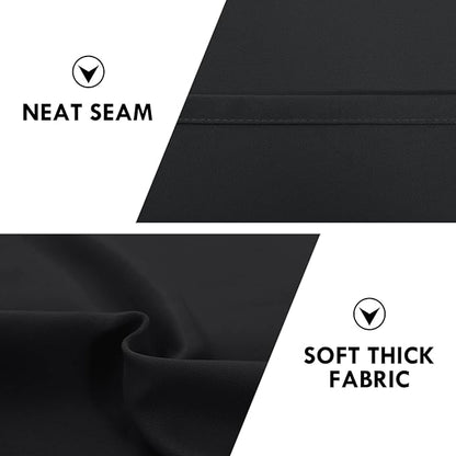 DWCN Blackout Curtains – Thermal Insulated, Energy Saving & Noise Reducing Bedroom and Living Room Curtains, Black, W 42x L 63 Inch, Set of 2 Rod Pocket Curtain Panels