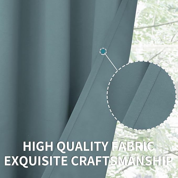 BGment Room Darkening Curtains 84 Inches Long - Grommet Thermal Insulated Drapes Window Treatment Curtains for Bedroom, 2 Panels, 52 x 84 Inch, Stone Blue