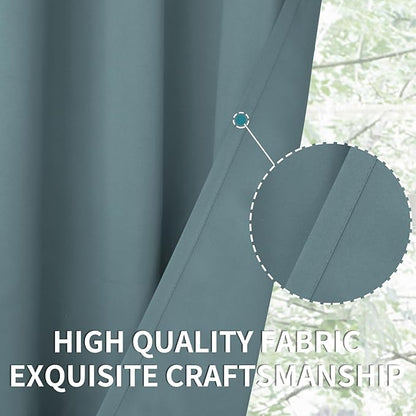 BGment Room Darkening Curtains 84 Inches Long - Grommet Thermal Insulated Drapes Window Treatment Curtains for Bedroom, 2 Panels, 52 x 84 Inch, Stone Blue