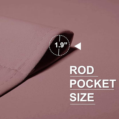 RYB HOME Half Curtain Tiers 36 inch Length, Rod Pocket Summer Heat Blocking Thermal Insulated Short Blackout Curtains for Small Window, Width 34 by Length 36, Dusty Rose, 2 Panels