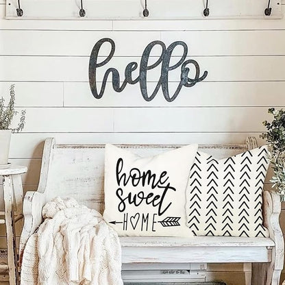 YCOLL Pillow Covers 18x18 Set of 4, Modern Sofa Throw Pillow Cover, Decorative Outdoor Linen Fabric Pillow Case for Couch Bed Car, Cream