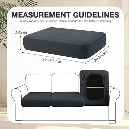 hyha 14Pcs Patio Cushion Covers, Stretch Outdoor Couch Cushion Covers, Washable Outdoor Chair/Sofa Slipcovers for Patio Furniture Cushions Protector with Elastic Bottom(Dark Gray,Cover Only)