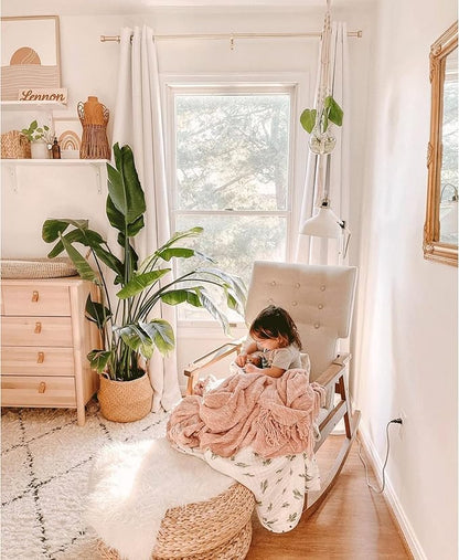 NICETOWN 100% Blackout Window Curtain Panels, Cold and Full Light Blocking Drapes with Black Liner for Nursery, 84 inches Drop Thermal Insulated Draperies (White, 2 Pieces, 52 Wide Each Panel)