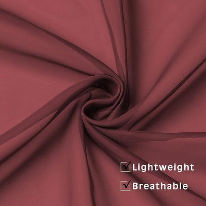 OWENIE Burgundy Red Sheer Curtains 72 Inches Long 2 Panels Set, Transparent Voile Sheer Curtain Rod Pocket Gauze Drapes for Living Room Bedroom Window Sliding Glass Door Treatment, Each 42 x 72 Inch