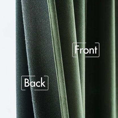 MIULEE Velvet Curtains 100 inches - Luxury Blackout Curtains for Bedroom Living Room Thermal Insulated Super Soft Window Drapes Rod Pocket & Back Tab, Olive Green, W52 x L100 inches, 2 Panels