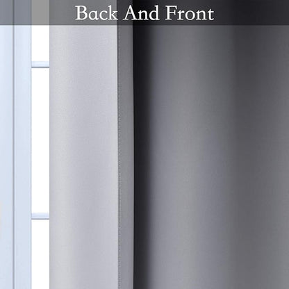 SimpleHome Ombre Room Darkening Curtains for Bedroom, Gradient Black to Gray White Light Blocking Thermal Insulated Grommet Window Curtains/Drapes for Living Room,2 Panels, 52x96 inches Length
