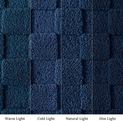 Exclusivo Mezcla Twin Size Flannel Fleece Blanket, Super Soft and Warm Lightweight Checkered Pattern Blankets for All Seasons, 60x80 Inches, Navy Blue