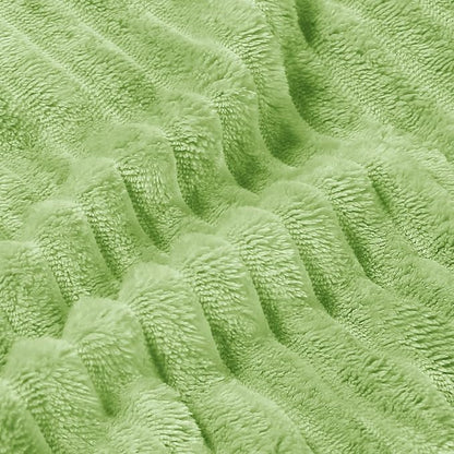 BEDELITE Fleece Blanket King Size – 3D Ribbed Jacquard Soft and Warm Decorative Fuzzy Blankets – Cozy, Fluffy, Plush Lightweight Throw Blankets for Couch, Bed, Sofa(Sage Green, 108x90 inches)
