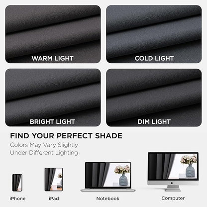 Joydeco Blackout Curtains 90 Inches Long 1 Panel, Thermal Insulated Long Curtains& Drapes 1 Piece, Room Darkening Grommet Drapes for Living Room Bedroom Window (W70 x L90 Inch, Dark Grey)
