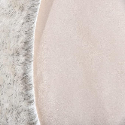 ORINOVA White and Grey Area Rugs 9x12 Living Room Large Washable Faux Fur Rugs for Bedroom Nursery Shaggy Sheepskin Fur Rectangle Rug