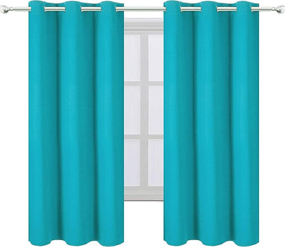 LEMOMO Teal Thermal Blackout Curtains/38 x 63 Inch/Set of 2 Panels Room Darkening Curtains for Bedroom